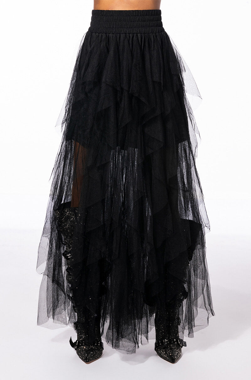 MODERN ROYALTY LAYERED MESH MAXI SKIRT
