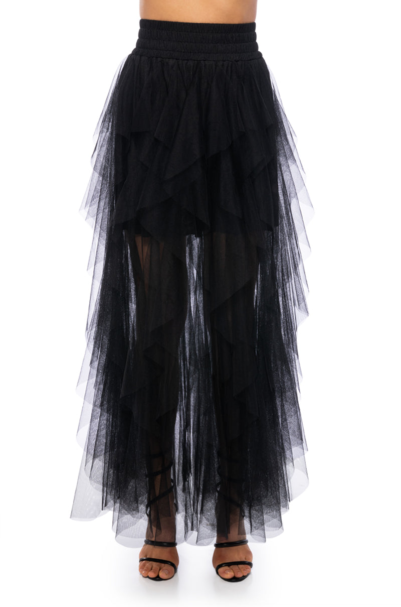 MODERN ROYALTY LAYERED MESH MAXI SKIRT