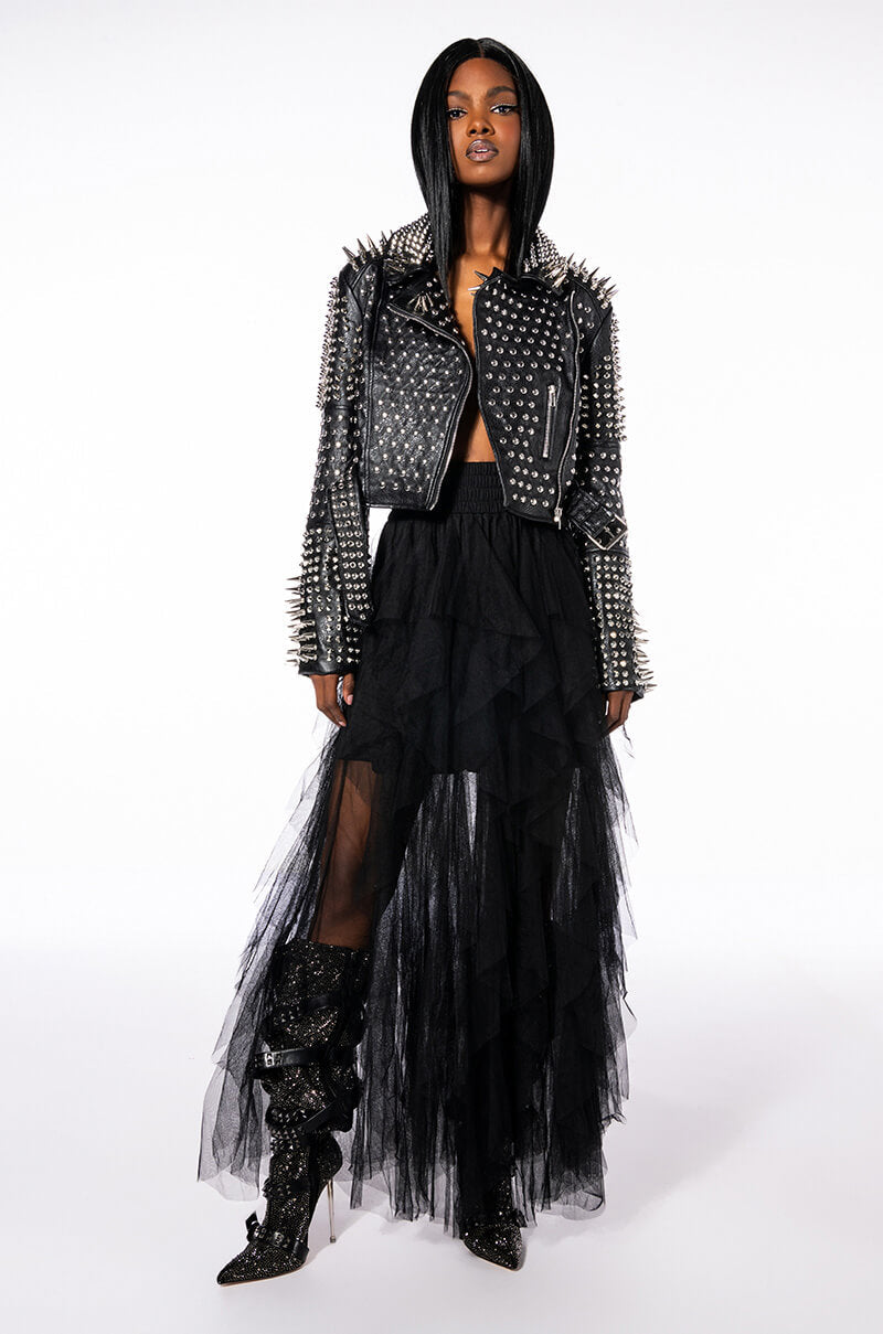 MODERN ROYALTY LAYERED MESH MAXI SKIRT