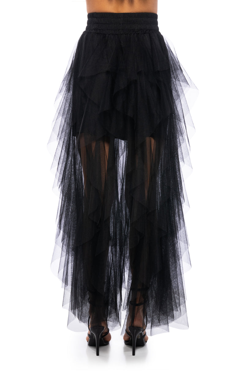 MODERN ROYALTY LAYERED MESH MAXI SKIRT