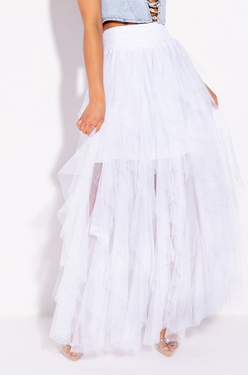MODERN ROYALTY LAYERED MESH MAXI SKIRT