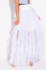 MODERN ROYALTY LAYERED MESH MAXI SKIRT