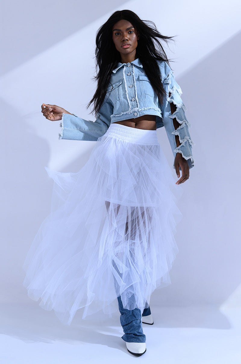 MODERN ROYALTY LAYERED MESH MAXI SKIRT