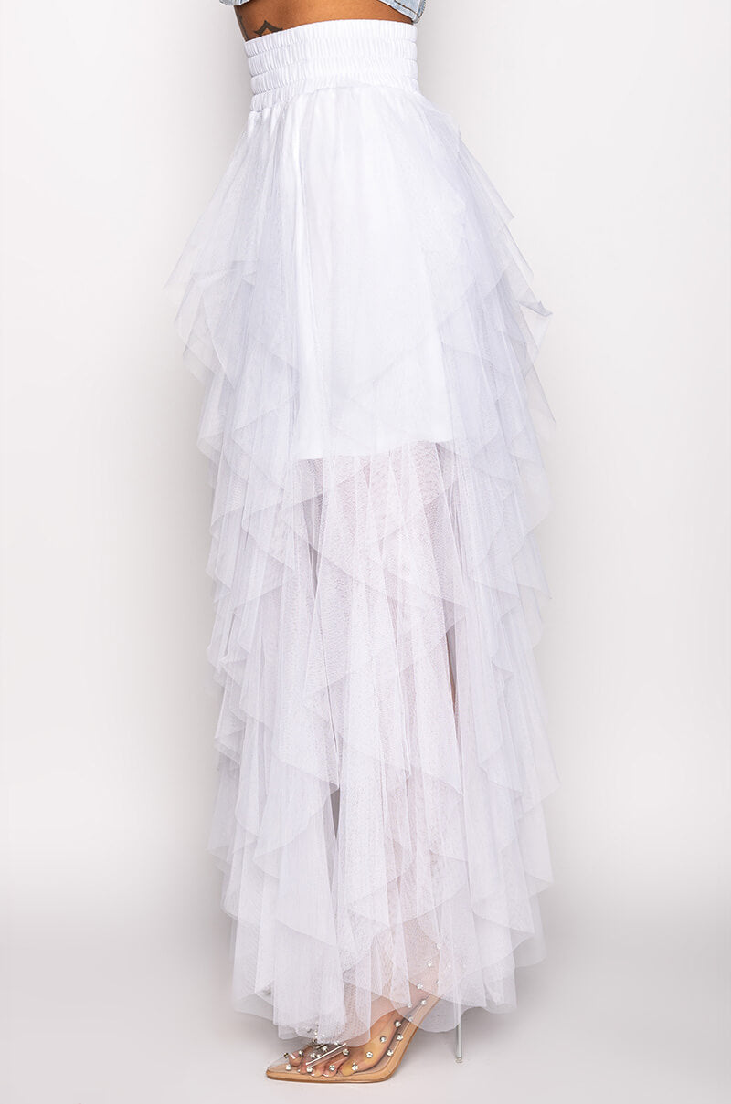 MODERN ROYALTY LAYERED MESH MAXI SKIRT