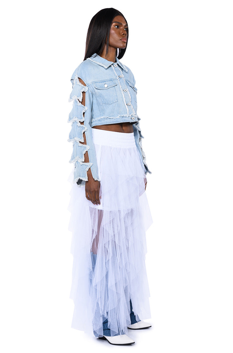 MODERN ROYALTY LAYERED MESH MAXI SKIRT