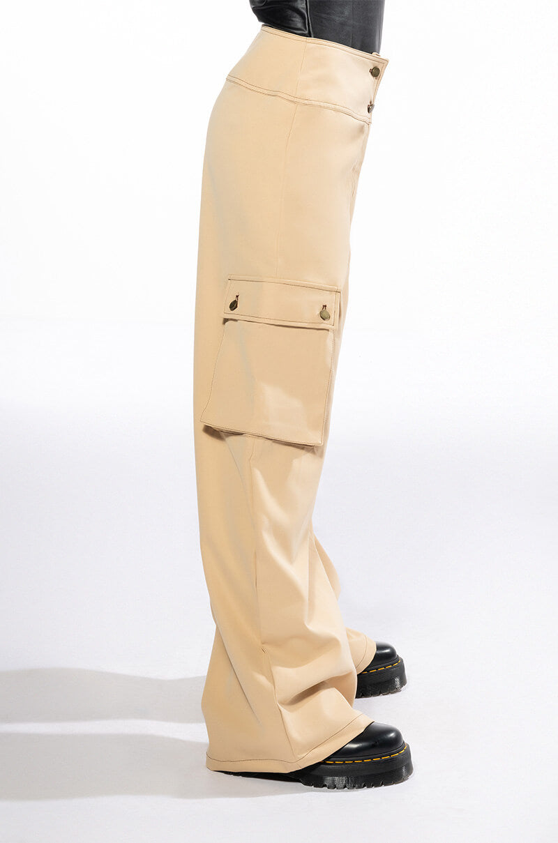 MONEY LONG WIDE LEG CARGO PANTS