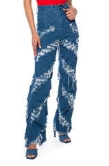 MONICA CONTOUR FRAYED JEANS