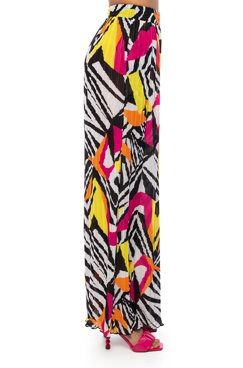 MONICA PLEATED CHIFFON PALAZZO PANT