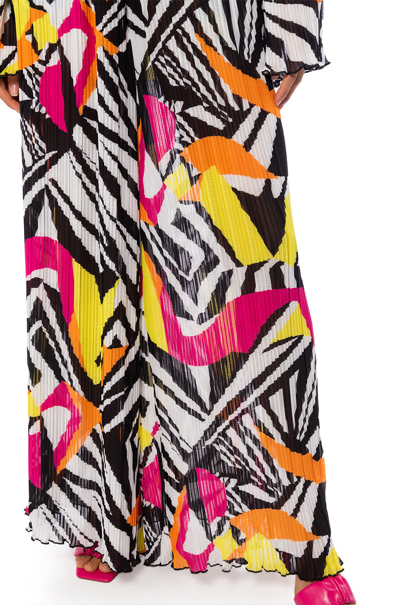 MONICA PLEATED CHIFFON PALAZZO PANT