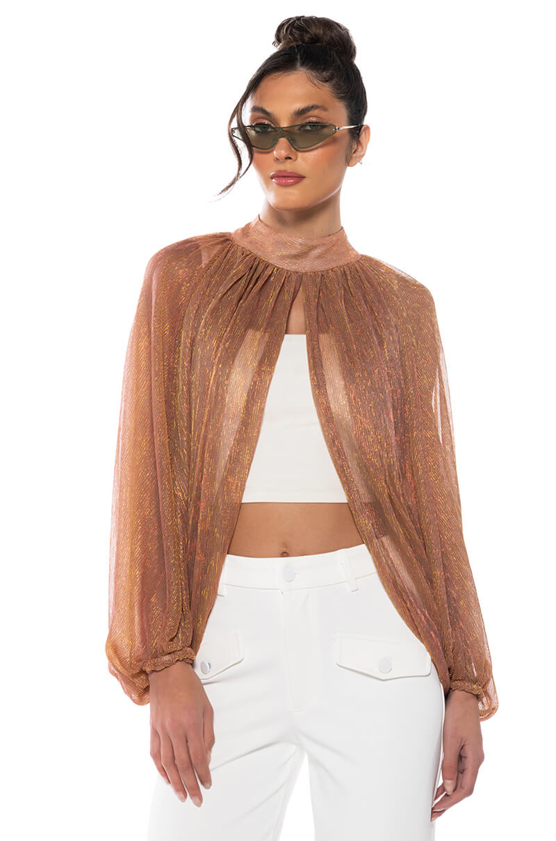 MONICA SHEER OVERLAY BLOUSE