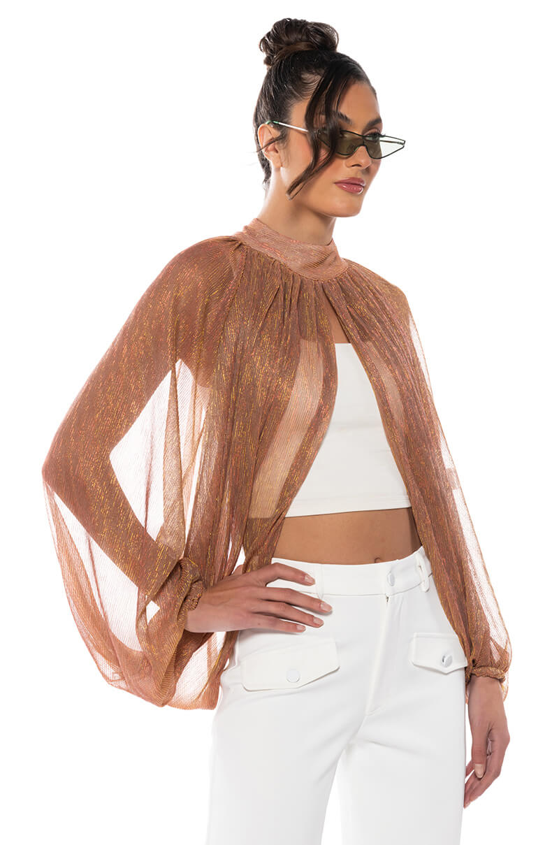 MONICA SHEER OVERLAY BLOUSE