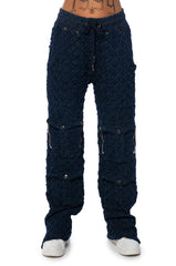 SHE IN HA MOOD TEXTURED WIDE LEG JOGGER