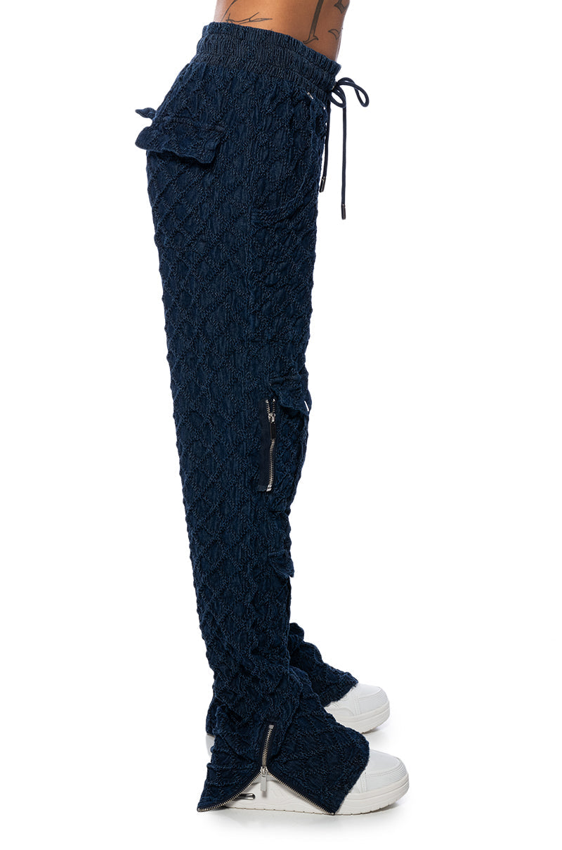 SHE IN HA MOOD TEXTURED WIDE LEG JOGGER