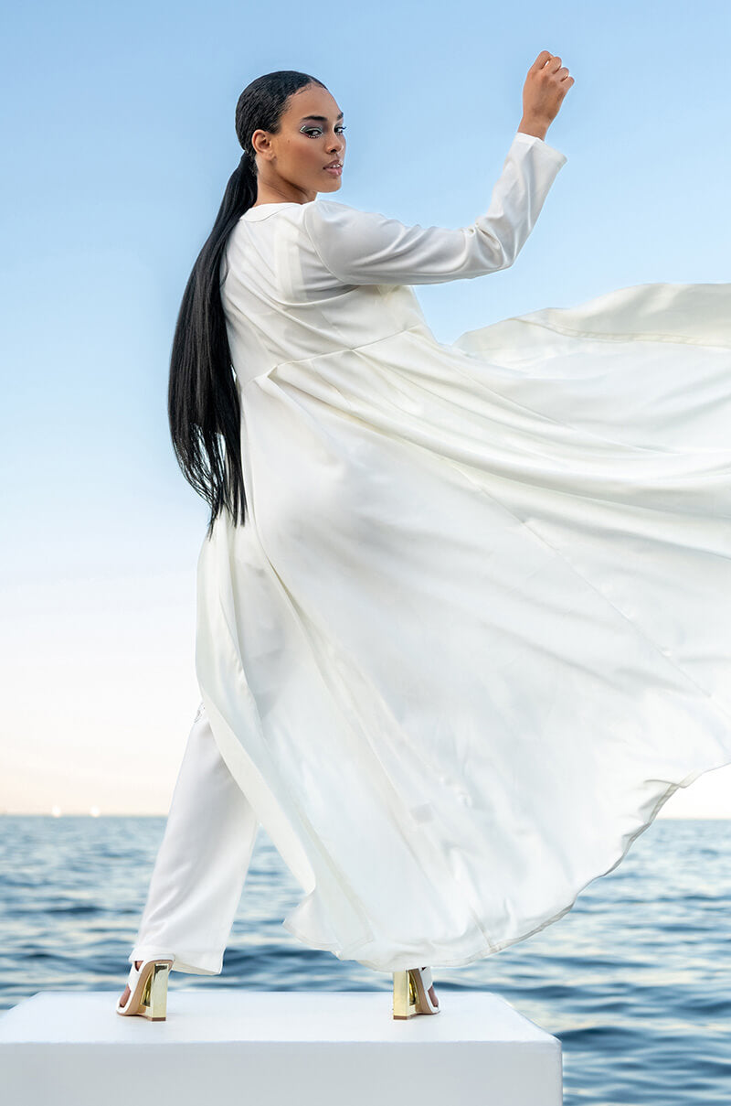 MOON RIVER LONG SLEEVE TRENCH BLAZER