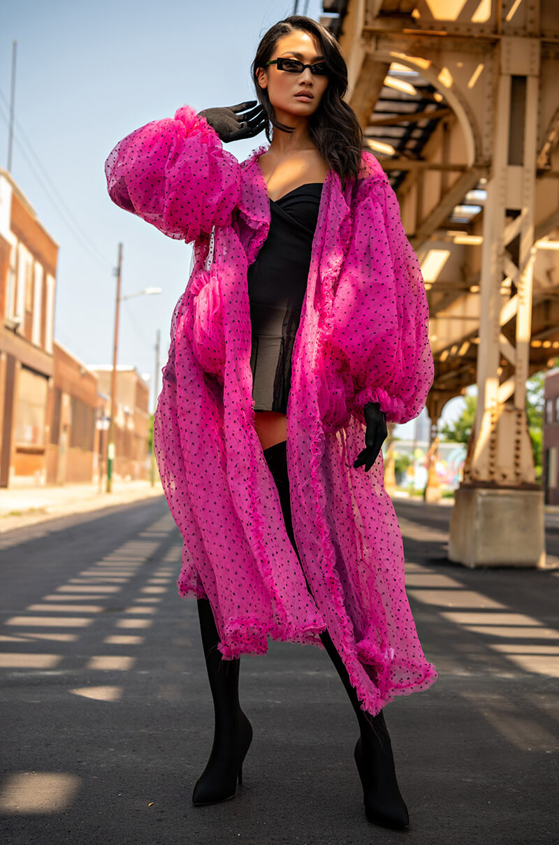 MORE IS MORE OVERSIZED SWISS DOT TRENCH