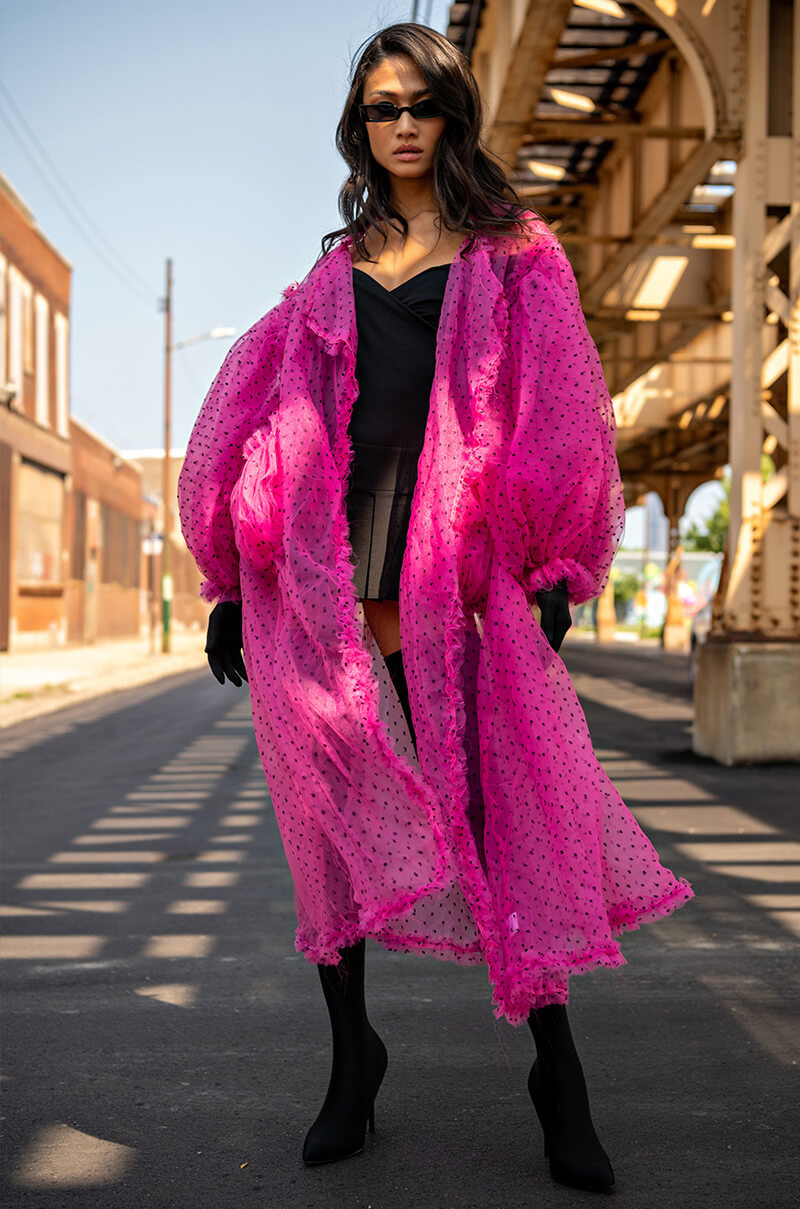MORE IS MORE OVERSIZED SWISS DOT TRENCH