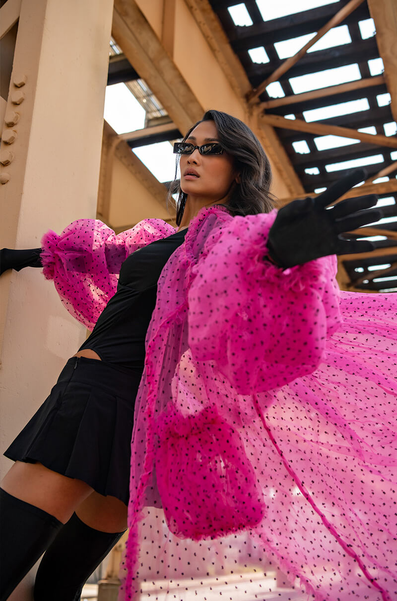 MORE IS MORE OVERSIZED SWISS DOT TRENCH