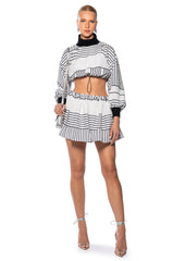 MORGAN PRINTED FIT AND FLARE MINI SKIRT