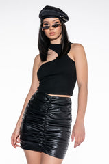 MOULIN RUCHE FAUX LEATHER MINI SKIRT