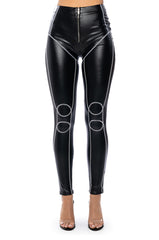 MOVE THROUGH FAUX LEATHER PANT