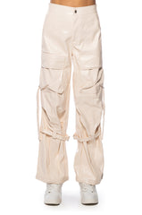 MOVING UP CARGO FAUX LEATHER PANT