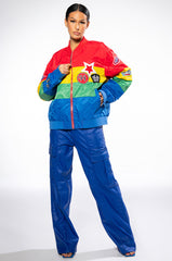 MULTI COLOR RACING VARSITY BOMBER