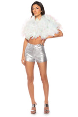 MUST BE DREAMING RUFFLE CROP BLOUSE