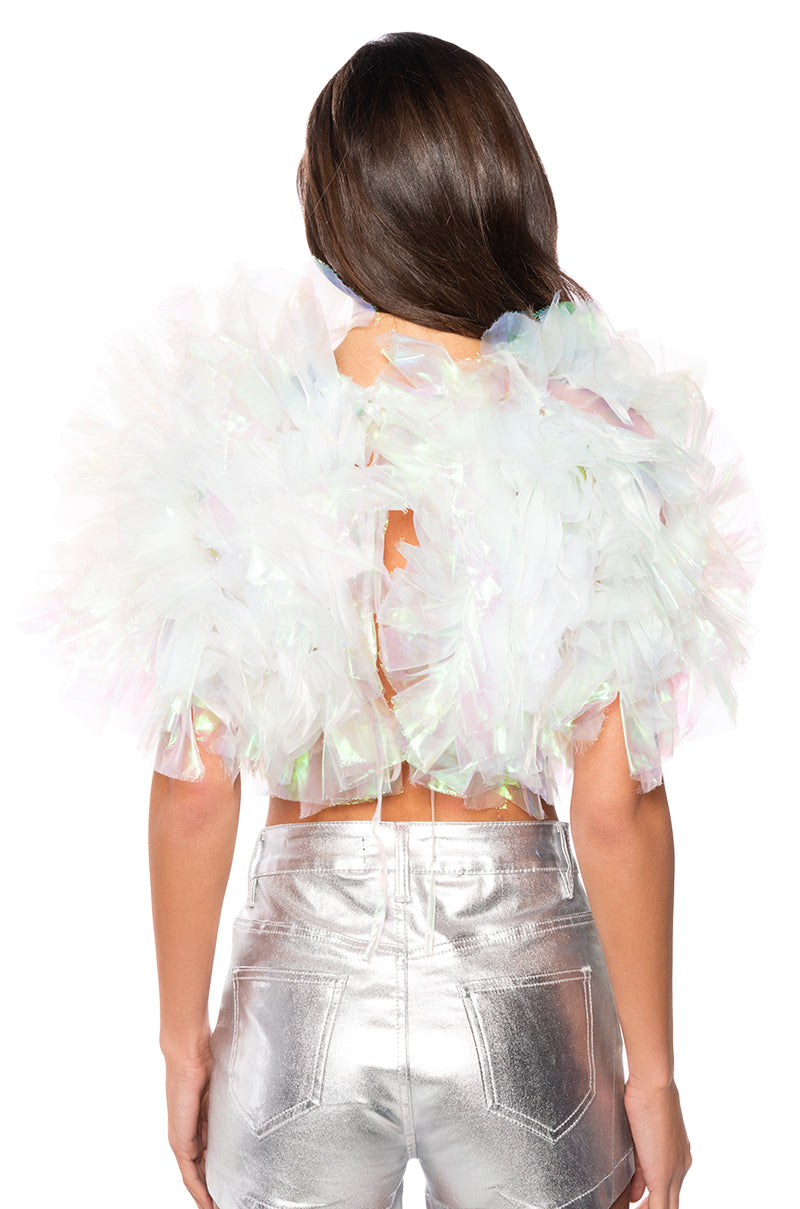 MUST BE DREAMING RUFFLE CROP BLOUSE