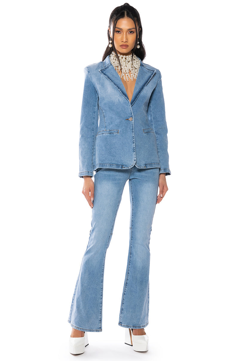 MY BUSINESS HIGH RISE FLARE JEANS