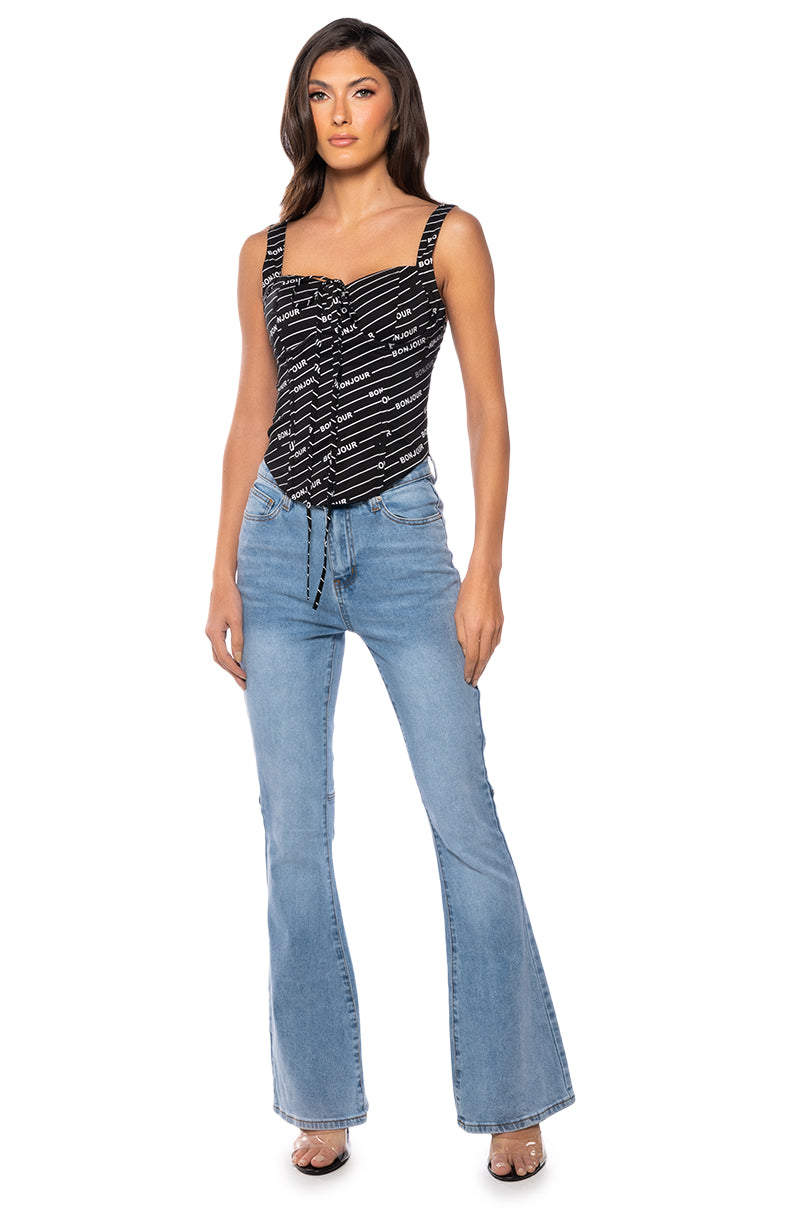 MY BUSINESS HIGH RISE FLARE JEANS