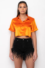 BABY BUTTON UP CROP BLOUSE