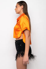 BABY BUTTON UP CROP BLOUSE