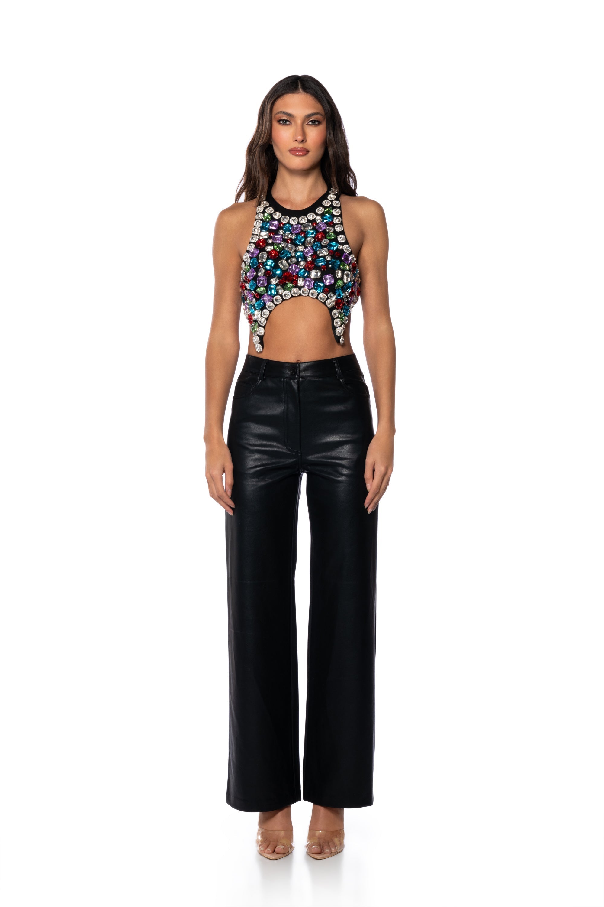 MY OWN JEWELS SLEEVELESS RHINESTONE TOP