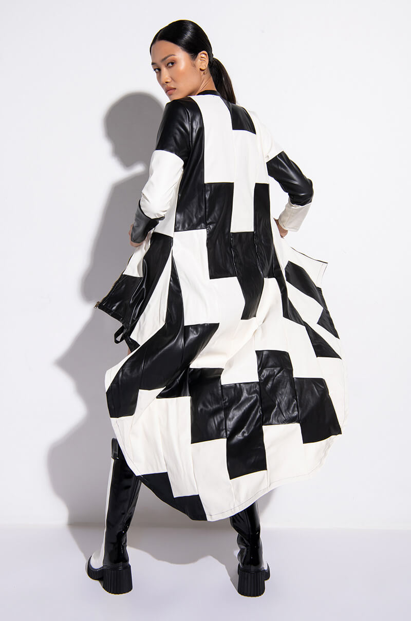 MY SUGAR BOO HI LO CHECKERED TRENCH
