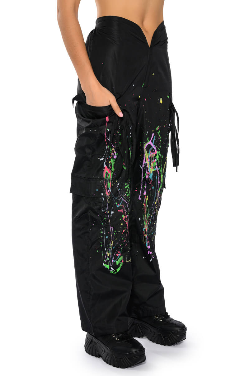 MY TIME PAINTED WIDE LEG PANTS