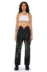 MY TIME PAINTED WIDE LEG PANTS