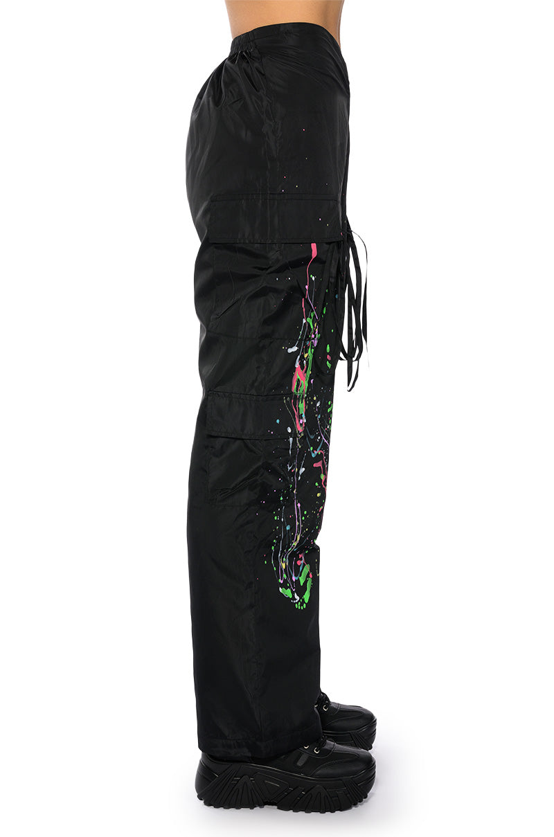 MY TIME PAINTED WIDE LEG PANTS