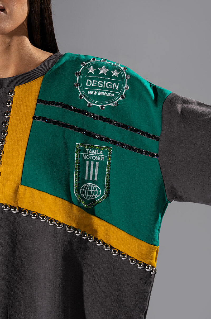 NALLY COLORBLOCKED CREW NECK