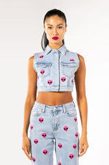 NEBULA PATCHED DENIM VEST