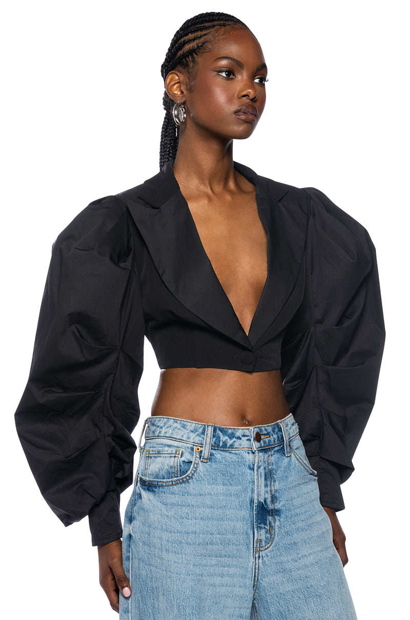 NENA PUFF SLEEVE CROP BLAZER