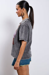 NEVER CROSS ME OVERSIZED GRAPHIC TEE
