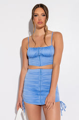 NEVER FORGET YOU CORSETED CROP SLEEVELESS BLOUSE