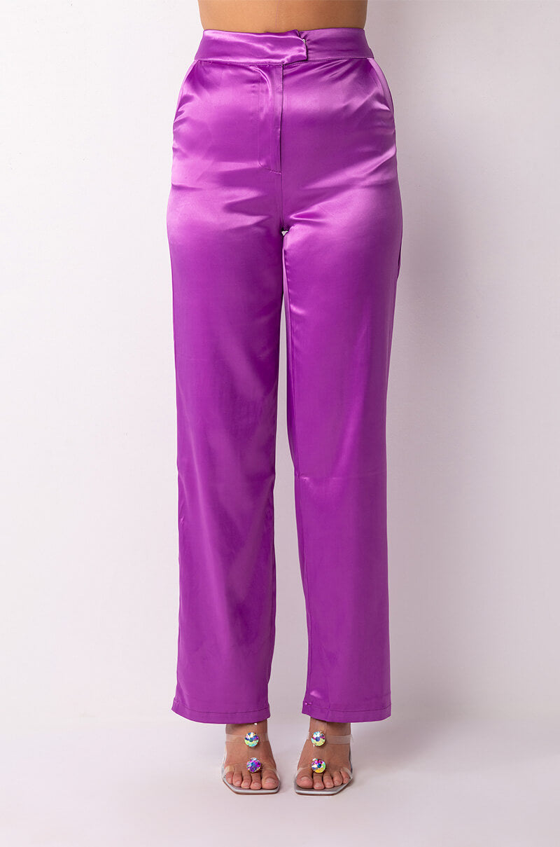 NEW HORIZONS SATIN WIDE LEG TROUSERS