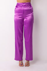 NEW HORIZONS SATIN WIDE LEG TROUSERS