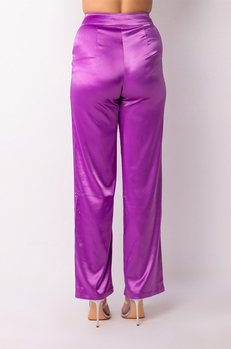 NEW HORIZONS SATIN WIDE LEG TROUSERS