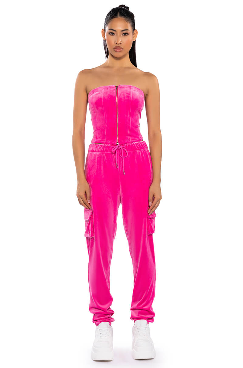 NEW RULES VELVET ZIP UP CORSET