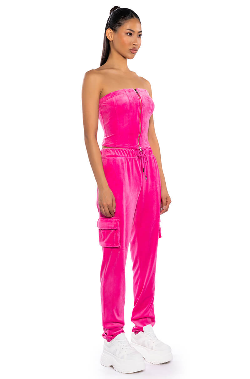 NEW RULES VELVET ZIP UP CORSET