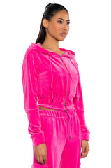NEW RULES VELVET ZIP UP SWEATSHIRT