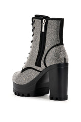 NEW STORY SILVER LACE UP BOOTIE