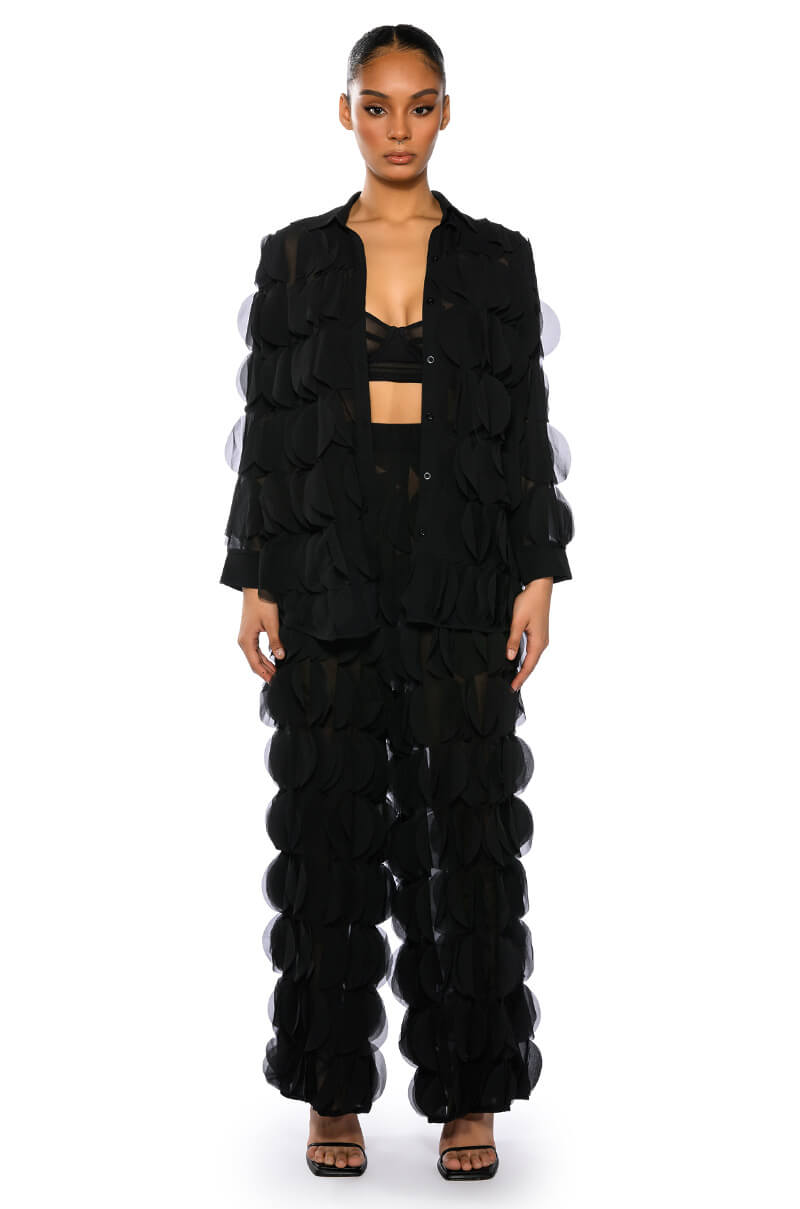 NEXT TIME TEXTURED WIDE LEG PANT
